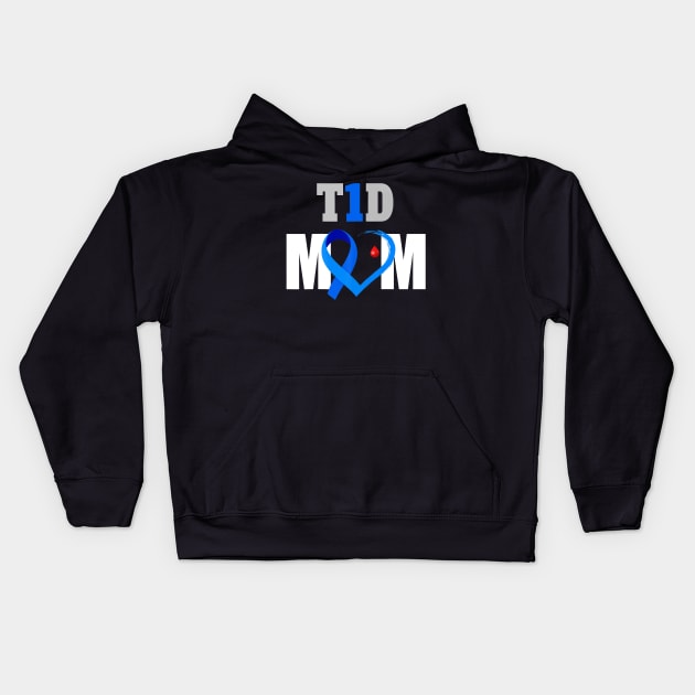 T1D Mom Type 1 Diabetes Awareness Gift Kids Hoodie by thuylinh8